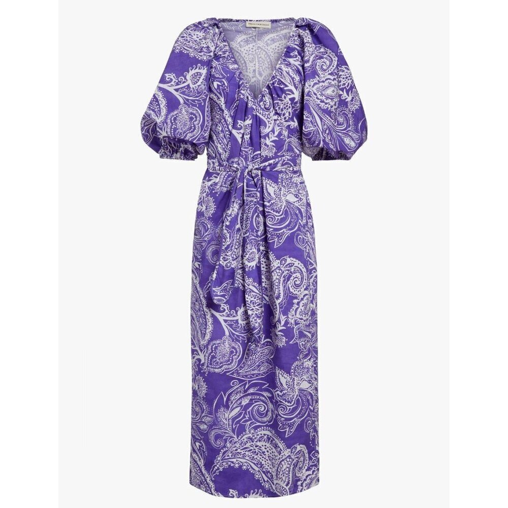 💕MARA HOFFMAN💕 Fila Dress ~ Purple with White Abstract Print Small S NWT - Picture 8 of 16
